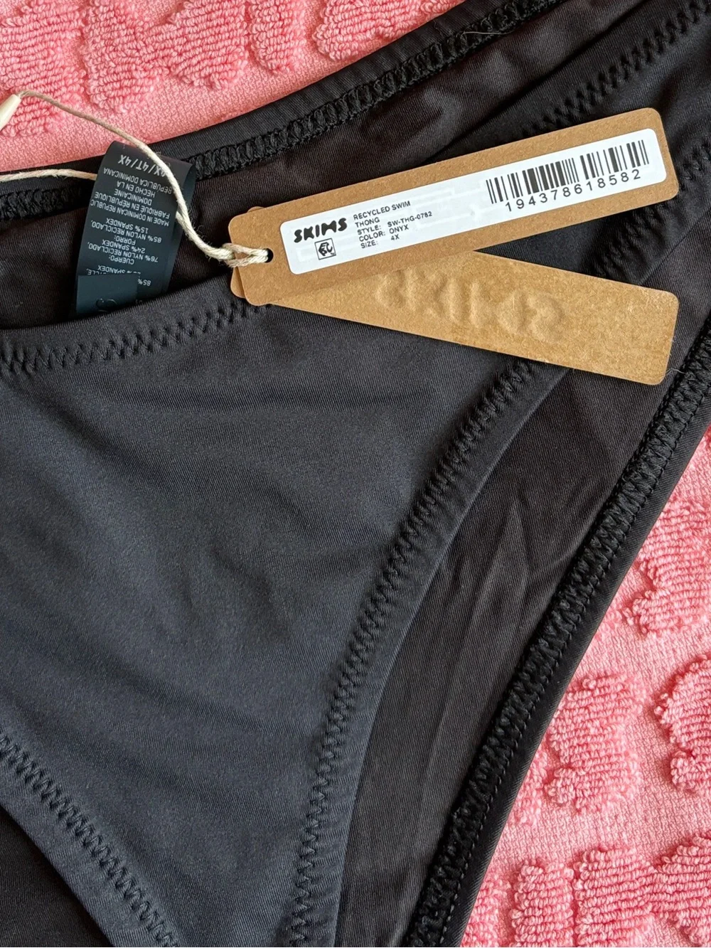 SKIMS Recycled Swim Thong Bikini Bottom | Onyx | 4X | NWT 🏷️